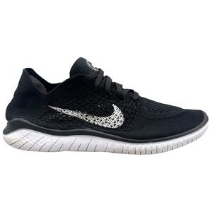 Nike Free RN Flyknit 2018 Womens Size 10 Black White Lightweight Running Shoes
